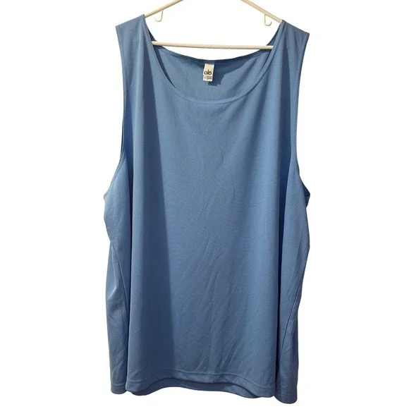 ALO YOGA Blue Racerback Basic Tank Top Athletic Workout Womens 3XL Athleisure - Picture 3 of 8